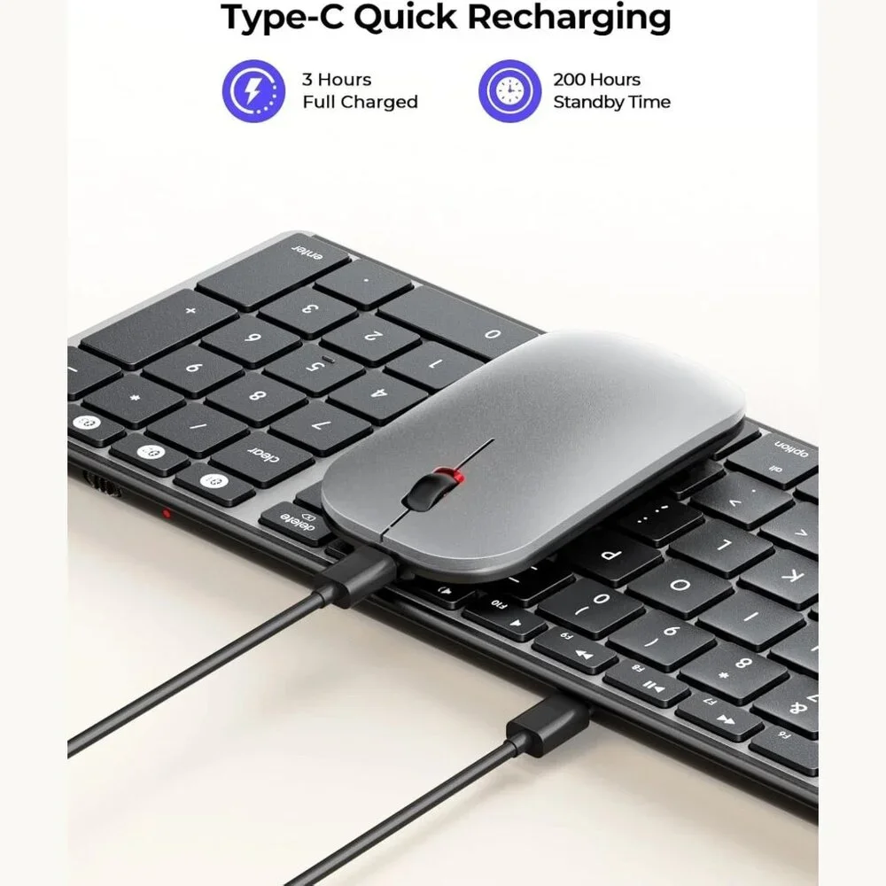 Seenda Wireless Bluetooth Keyboard Mouse  Mac Multi-Device Rechargeable